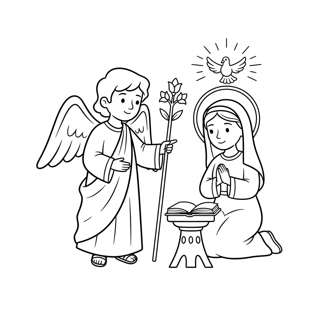 O anjo Gabriel anunciando a Maria