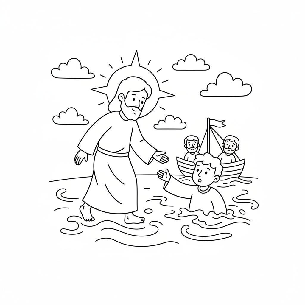 Jesus anda sobre as águas